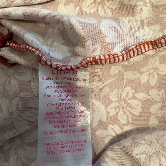 Boho Lace Floral Sundress Tie Strap High Low Dress L 11-13 - Picture 8 of 8